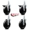 Service Caster 5'' Hard Rubber Wheel Swivel 3/4'' Square Stem Caster Set 2 Brakes, 4PK SCC-SQ20S514-HRS-PLB-34-2-S-2 - alternate 3